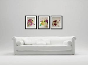 Set of 3 photo frames wall flower